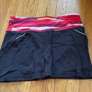 Athleta Black Skort with Vibrant Red Waistband